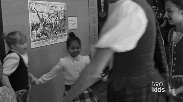 Skye and Aiesha holding hands and dancing. To go in “Why is this dance…? 