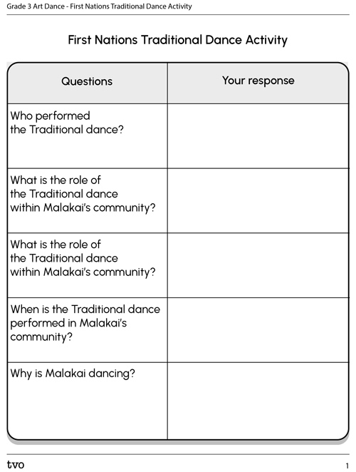 First Nations Traditional Dance Activity