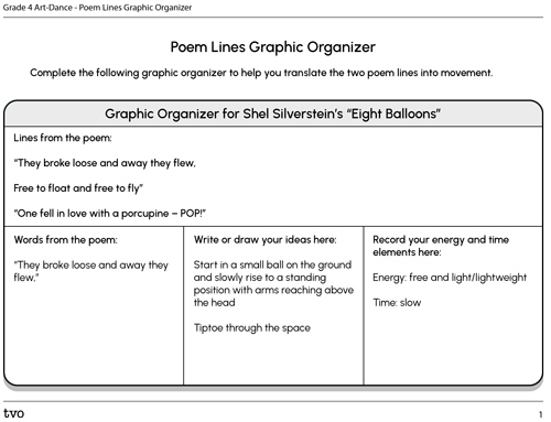 Poem Lines Graphic Organizer