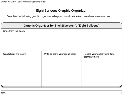 Eight Balloons Graphic Organizer