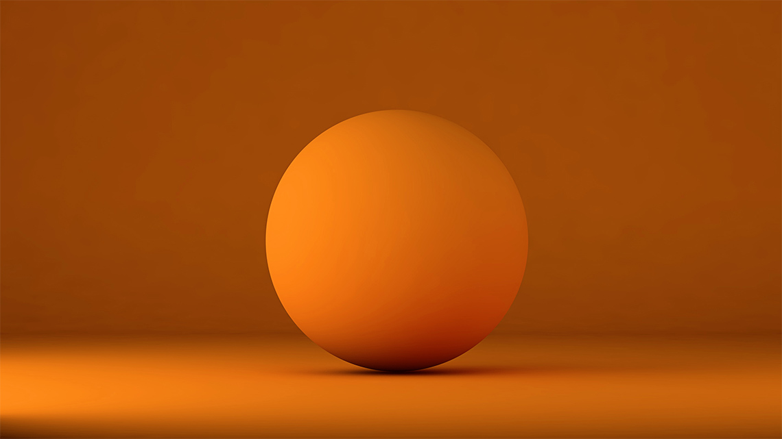 An orange ball against an orange background.