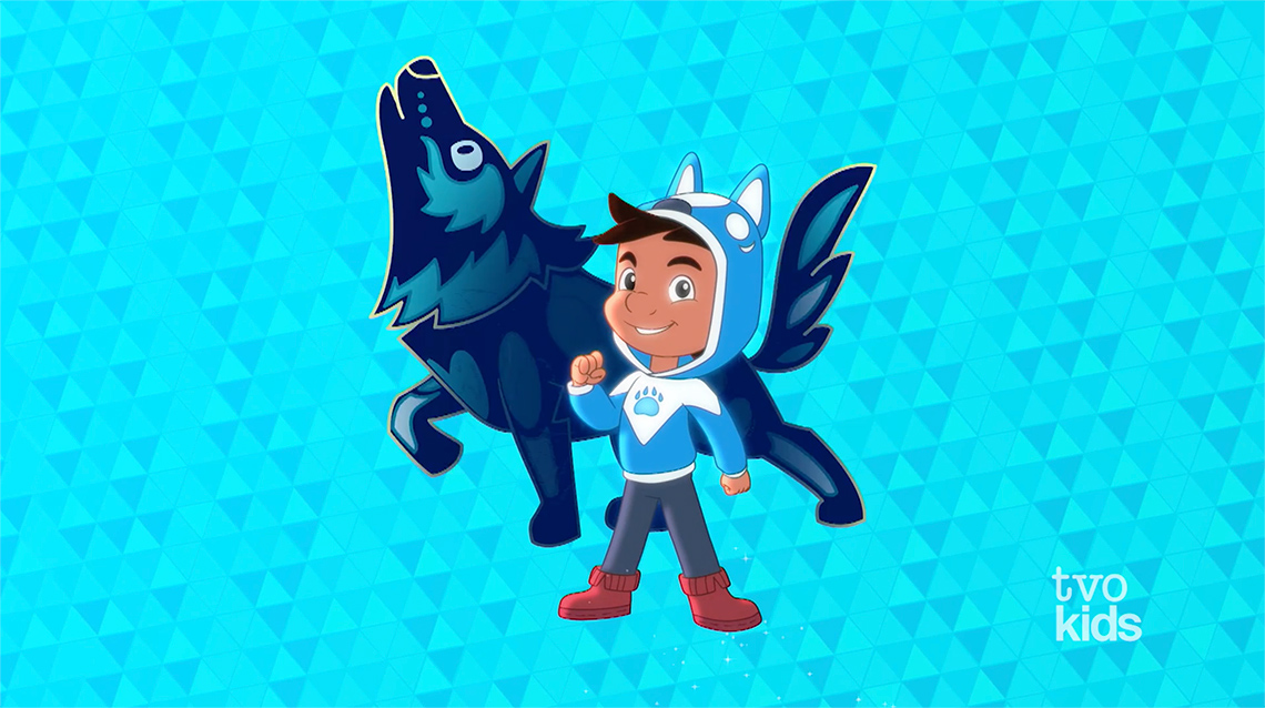 Joe is a child in a wolf costume and he is with his Wolf Spirit, who looks like a large wolf
