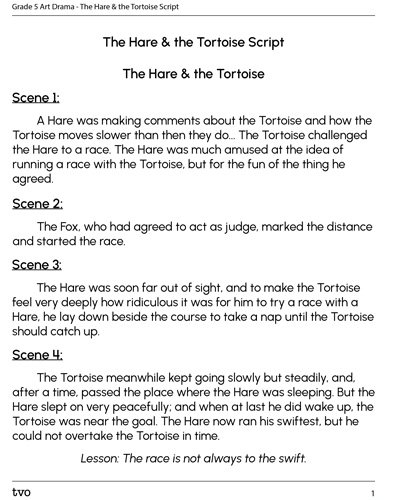 The Hare & the Tortoise Script