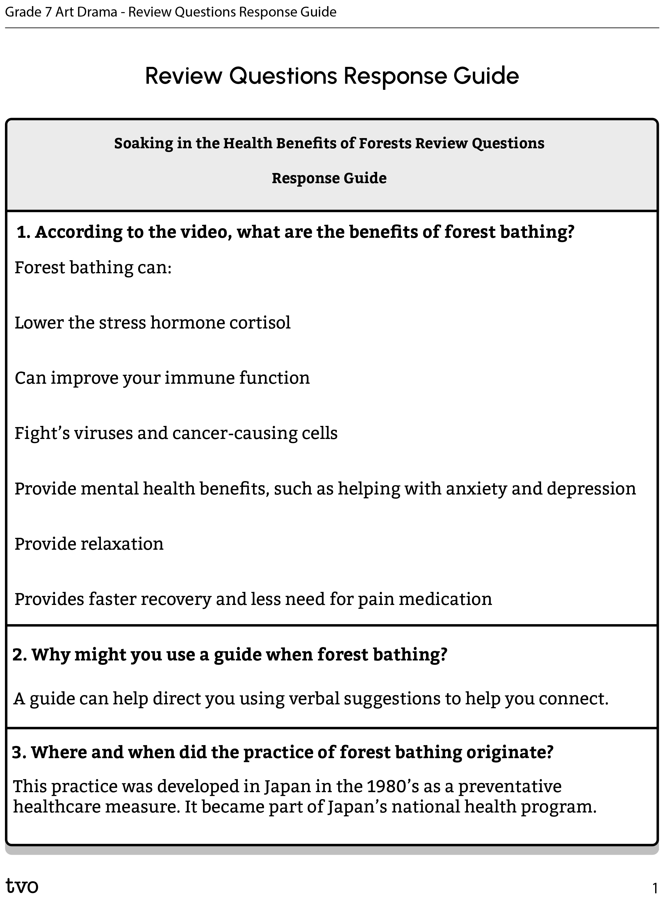 Review Questions Response Guide