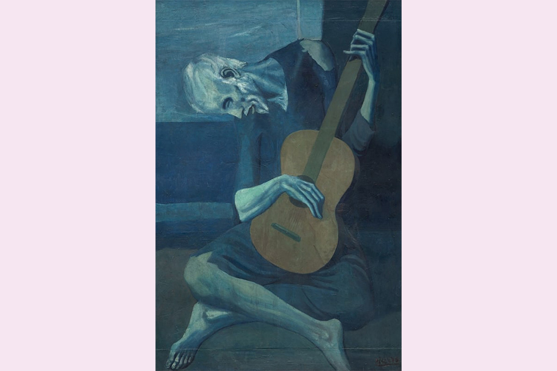 The Old Guitarist by Pablo Picasso.