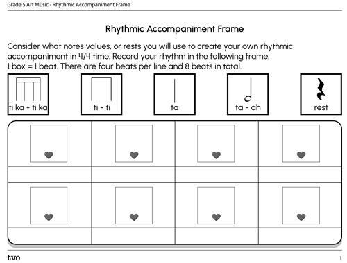Rhythmic Accompaniment Frame
