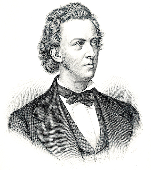 Illustration of the romantic era composer Fryderyk Chopin.