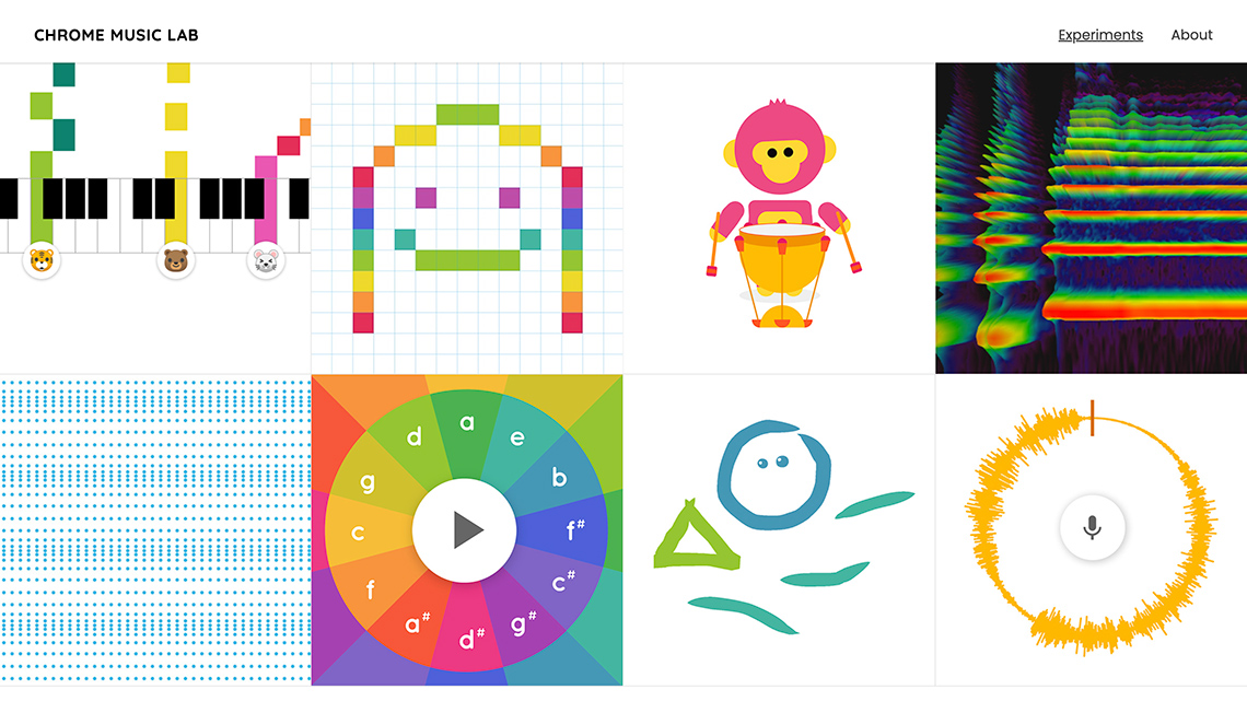 A screenshot of Chrome Music Lab’s Song Maker.