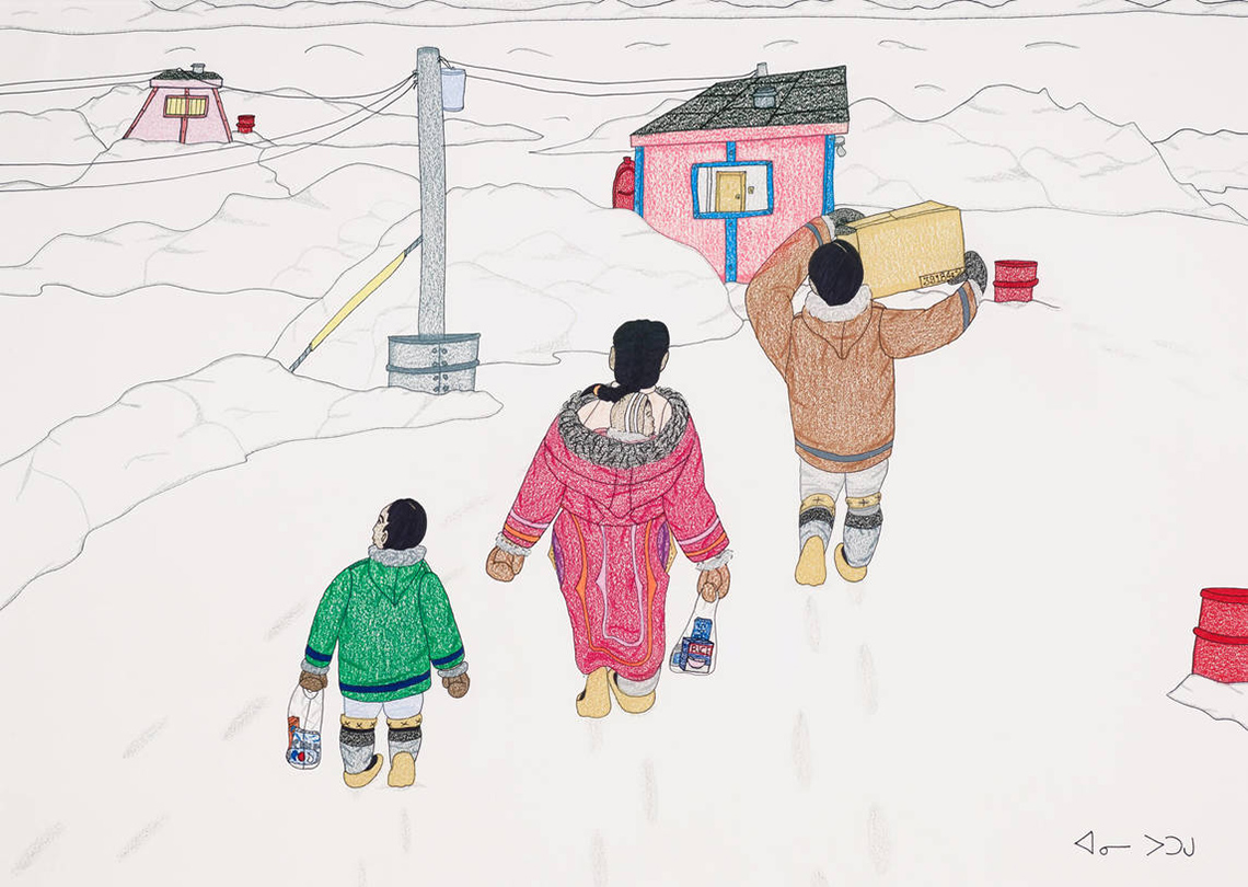 Family Taking Supplies Home