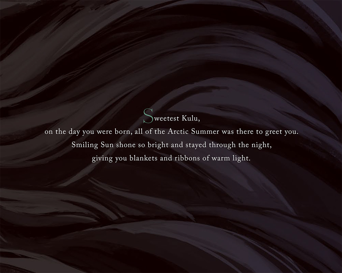 Black background with text of the story.