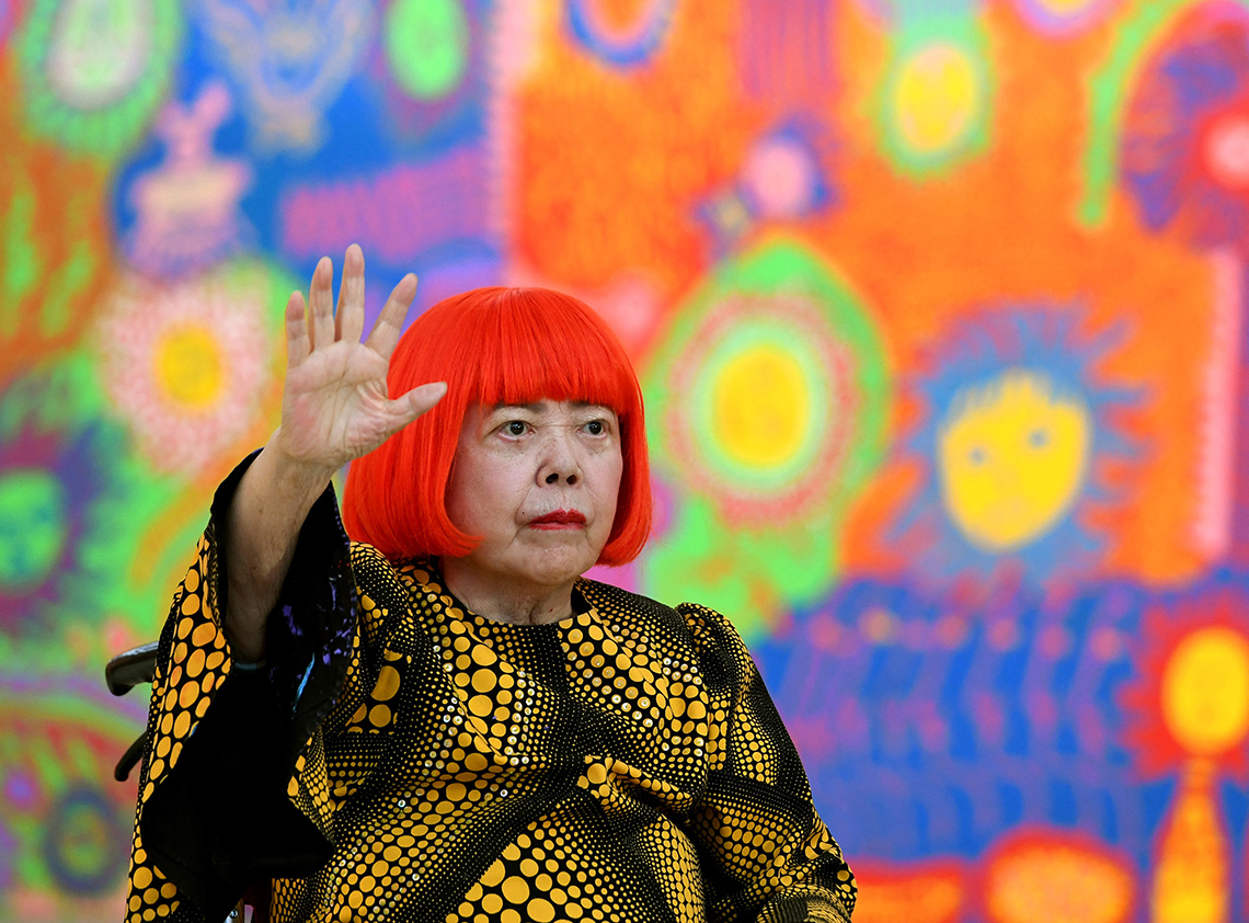 A photo of artist Yayoi Kusama