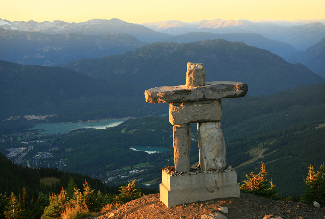 Inukshuk An inukshuk on a mountain peak in British Columbia, Canada.