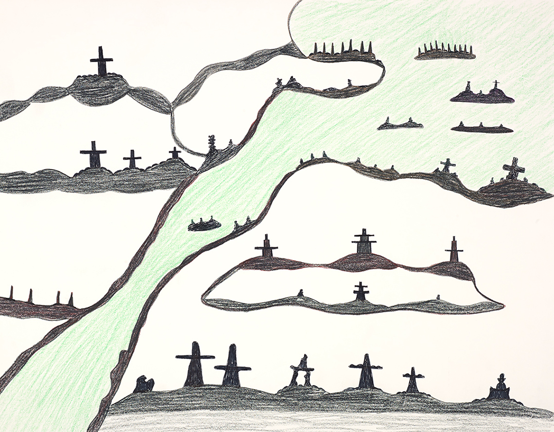 Our Mystic Landscape, Pudlo Pudlat, 1990