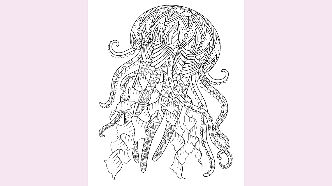 A jellyfish drawn using The Zentangle® Method