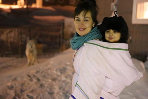 Author Celina Kalluk and her child.