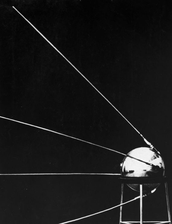 Sputnik 1, the first artificial satellite.