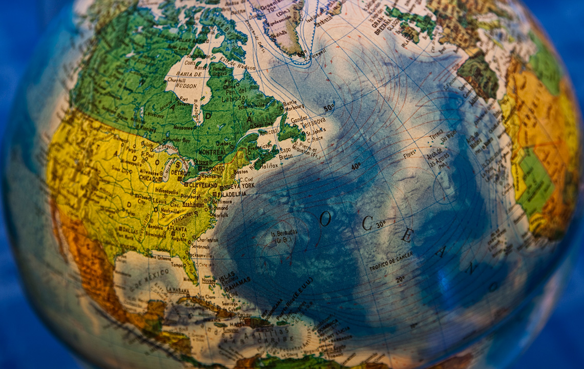 A map of the world.