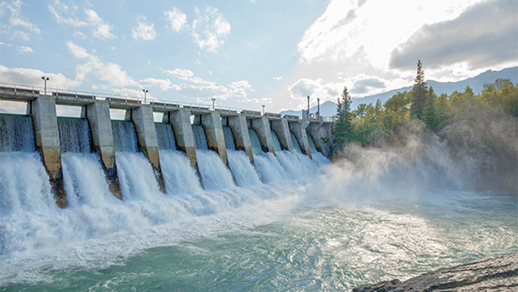 A hydro dam.