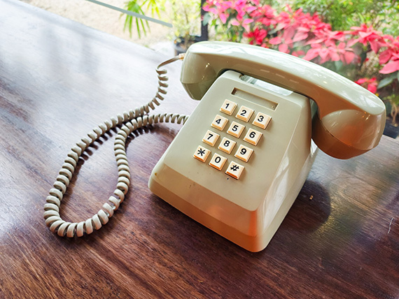 A 1970s style phone.