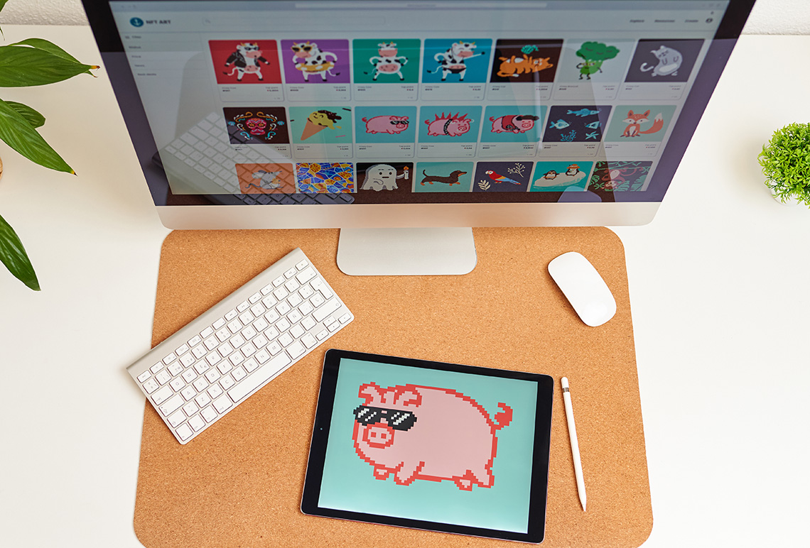 An NFT displayed on a tablet.