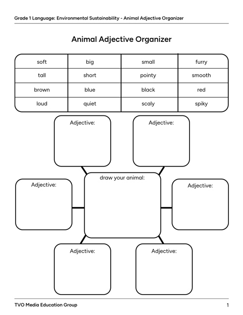 Animal Adjective Organizer