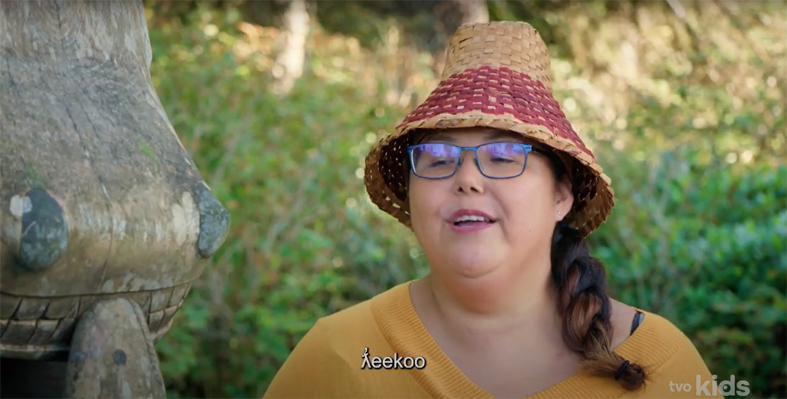Geneva says 'thank you' in Nuu-chah-nulth.