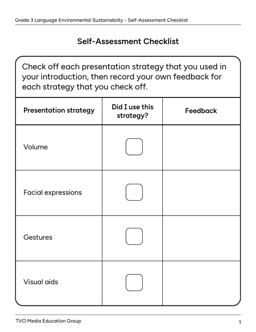 Self-Assessment Checklist