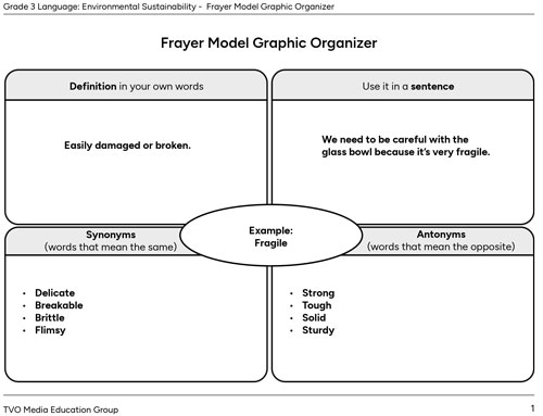 Frayer Model Graphic Organizer