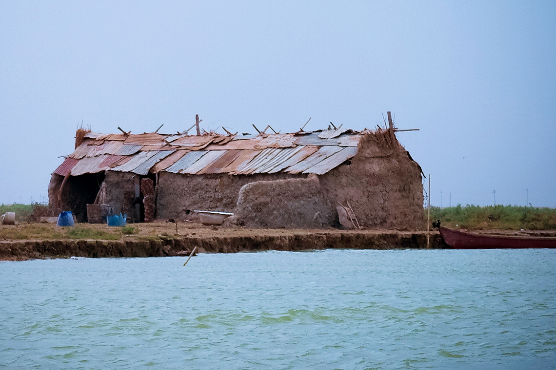 A traditional guest home made of dried reeds near Basra, Southern Iraq.