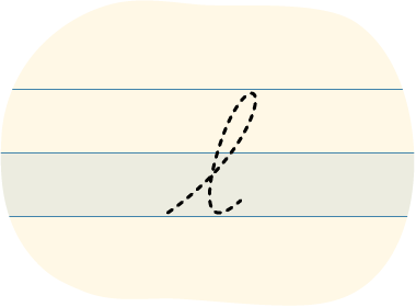 A red dot tracing a cursive lowercase l.