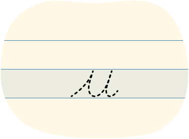 A red dot tracing a cursive lowercase u.