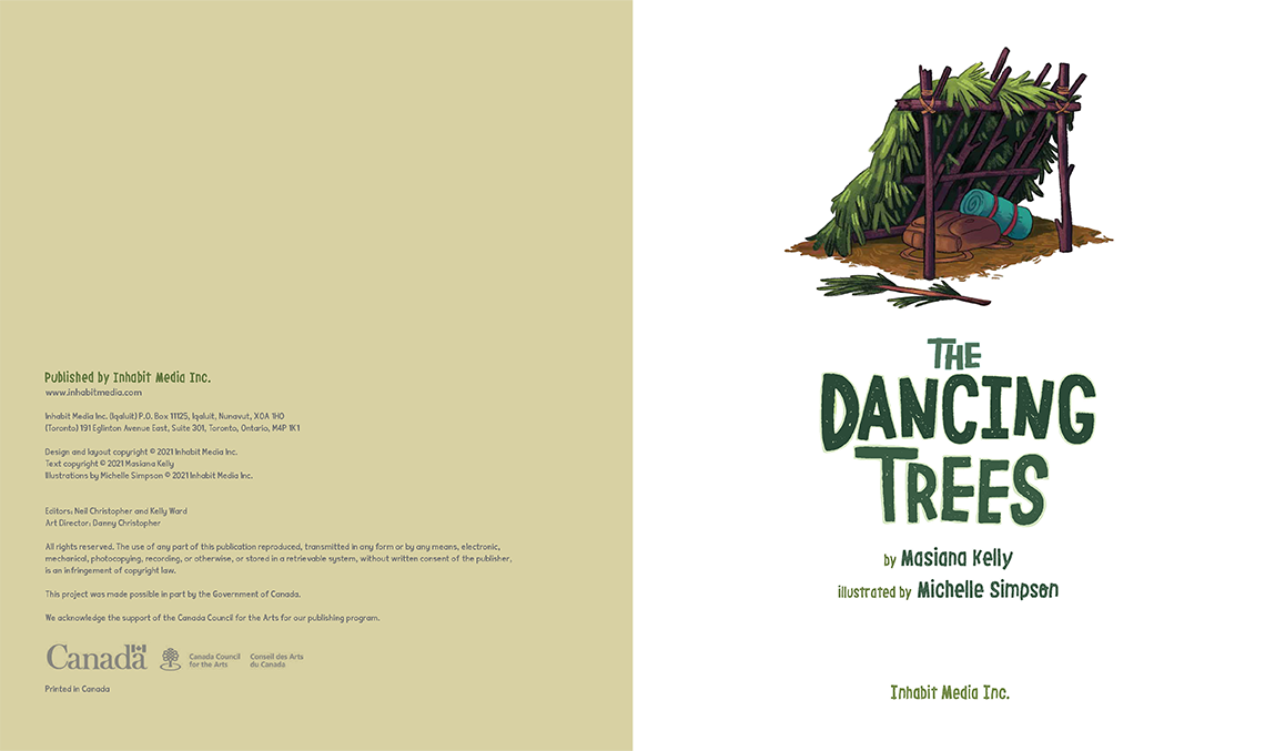 The publication page and the title page for ‘The Dancing Trees.’