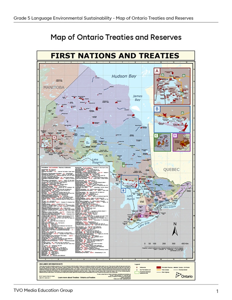 Map of Ontario Treaties and Reserves