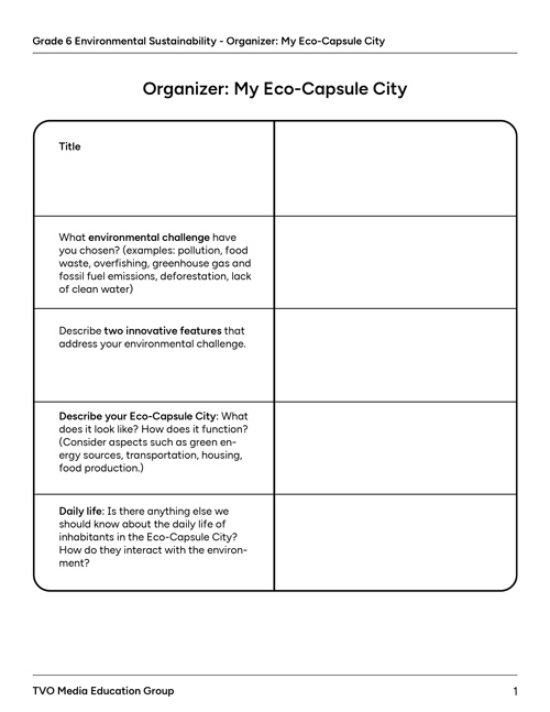 Organizer: My Eco-Capsule City