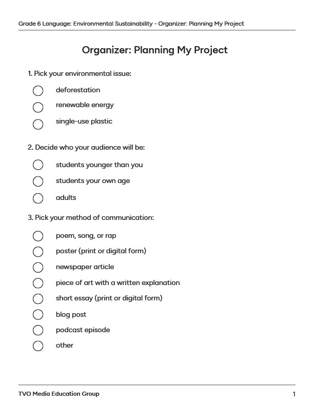 Organizer: Planning My Project