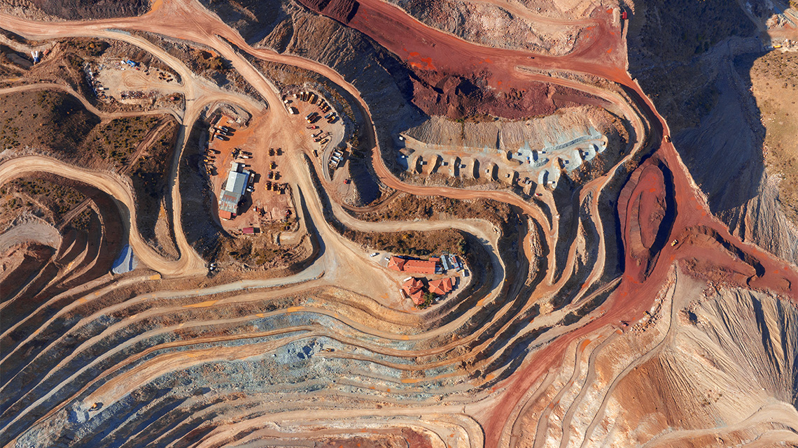 Open-pit iron mine or a quarry.