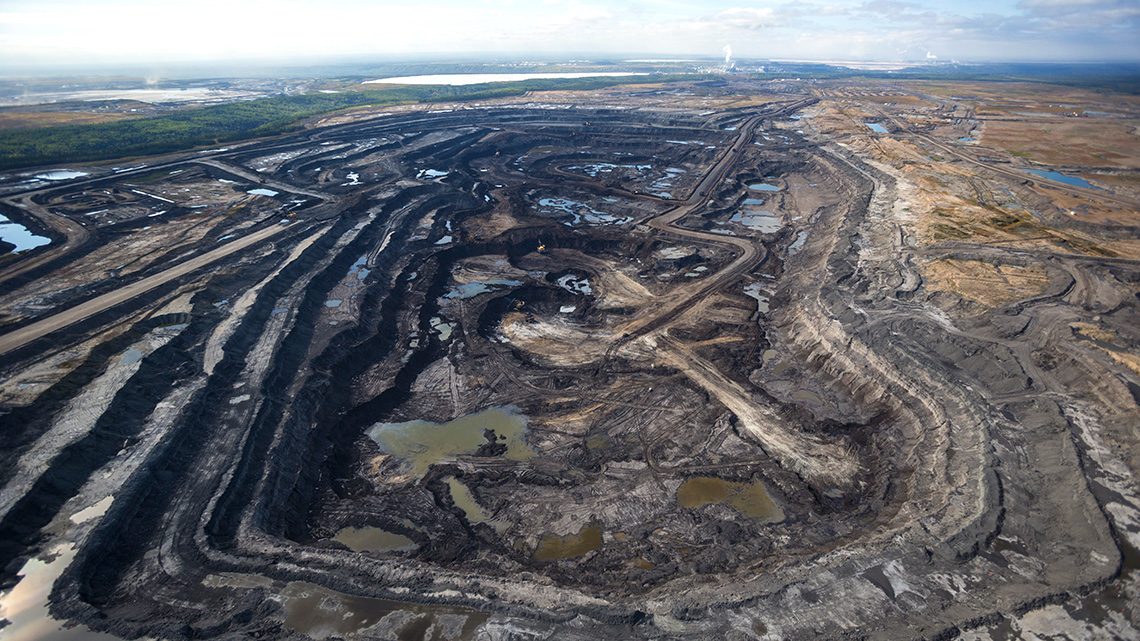 An open pit oil sands mine in Alberta.