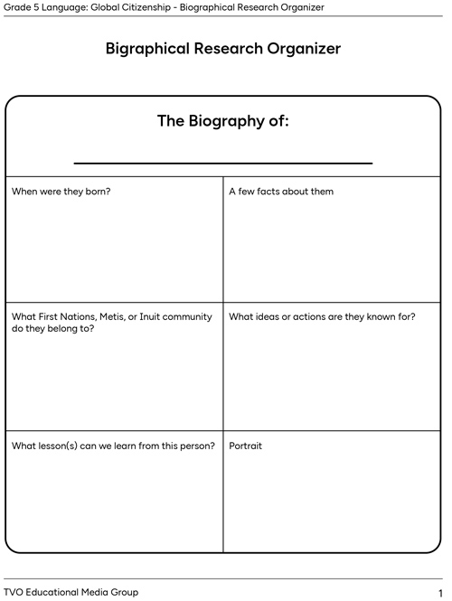 Biographical Research Organizer