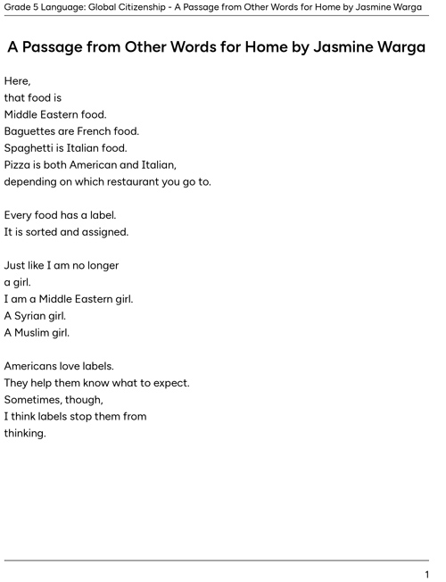A Passage from Other Words for Home by Jasmine Warga