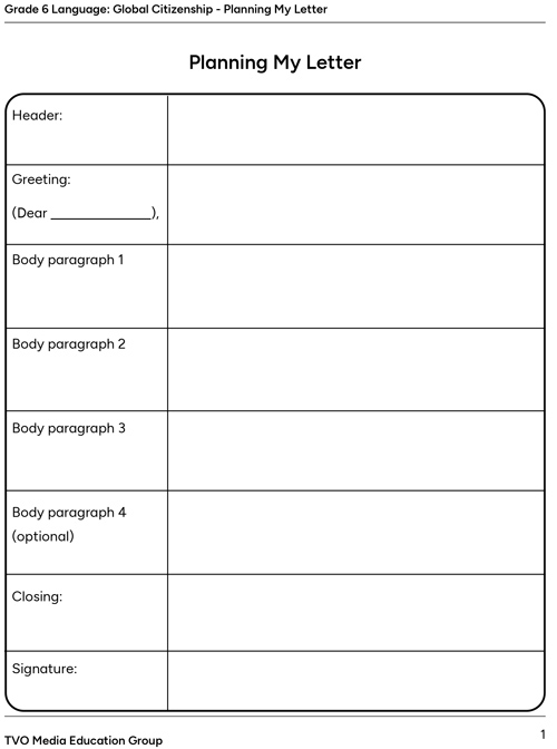 Planning My Letter