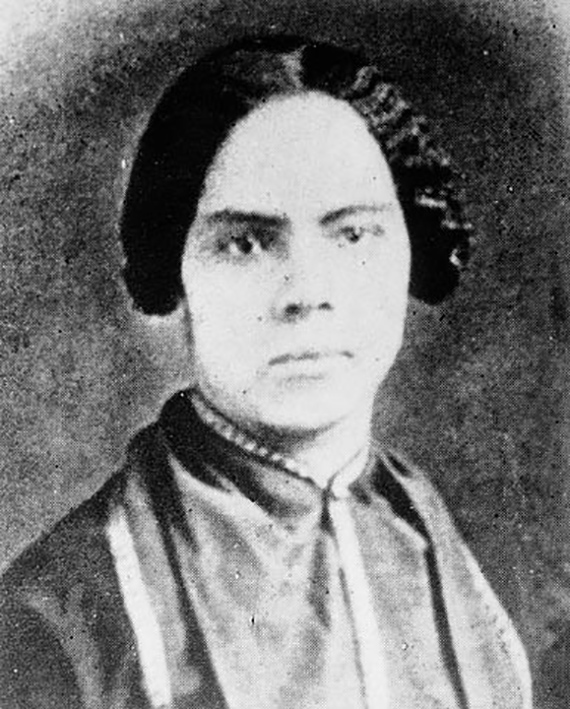 A historical black and white photograph of Mary Ann Shadd.