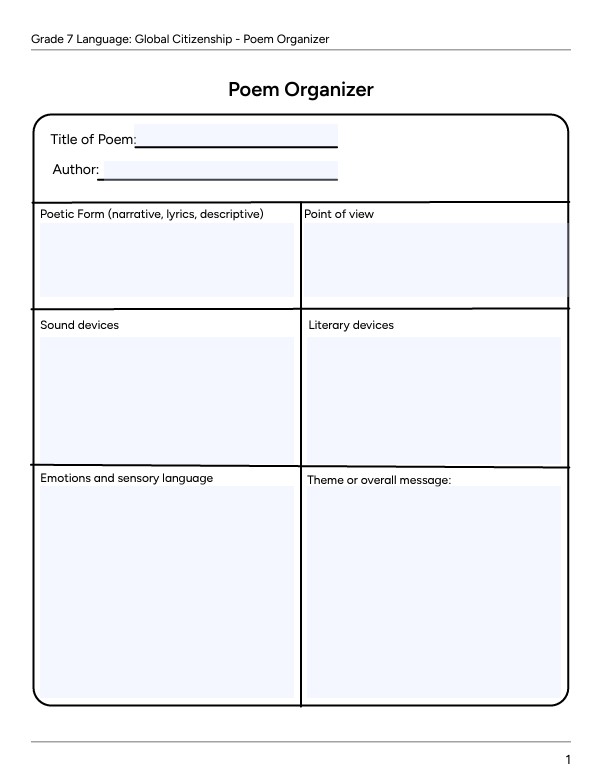 Poem Organizer