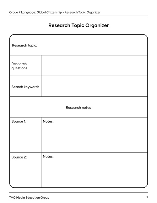 Research Topic Organizer