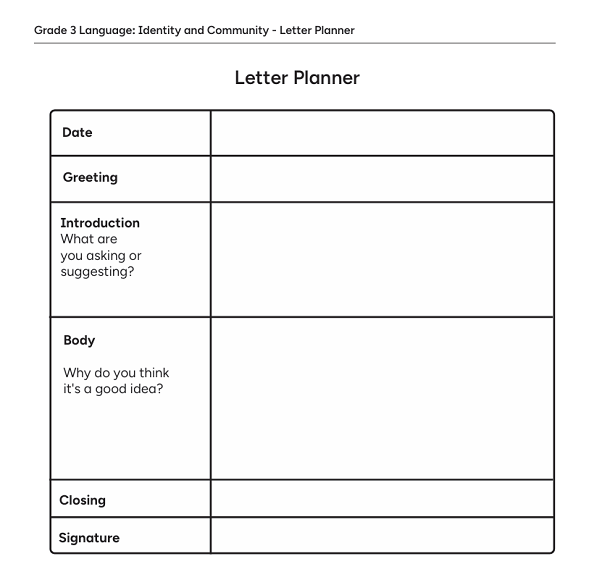 Letter Planner