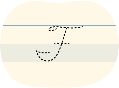 A red dot tracing a cursive uppercase 'F'.