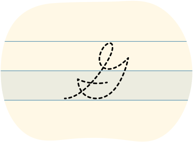 A red dot tracing a cursive uppercase 'G'.