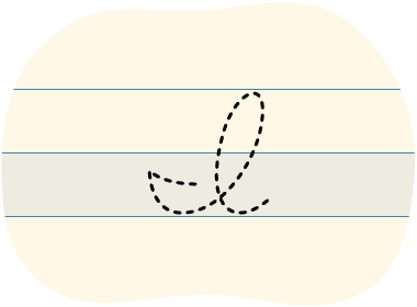 A red dot tracing a cursive uppercase 'I'.