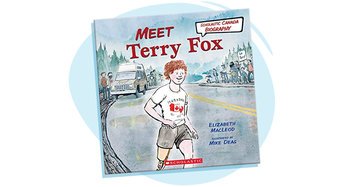 Book cover of Scholastic Canada Biography book entitled “Meet Terry Fox”.
