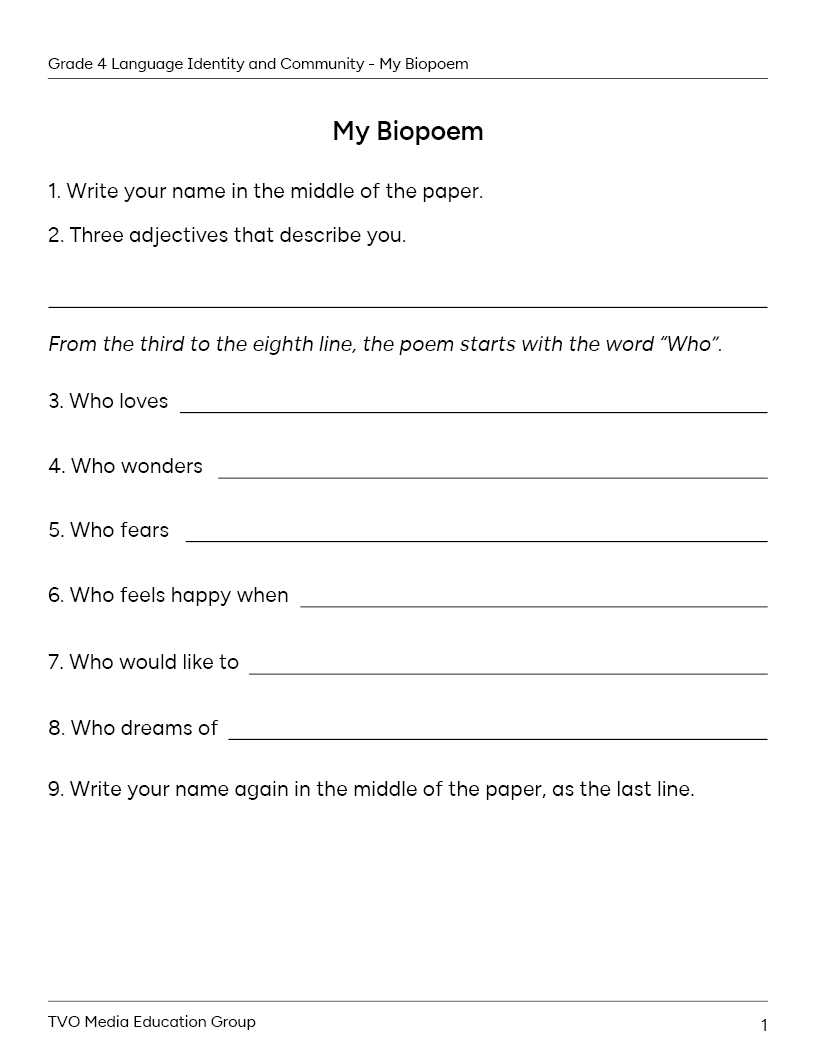 My Biopoem