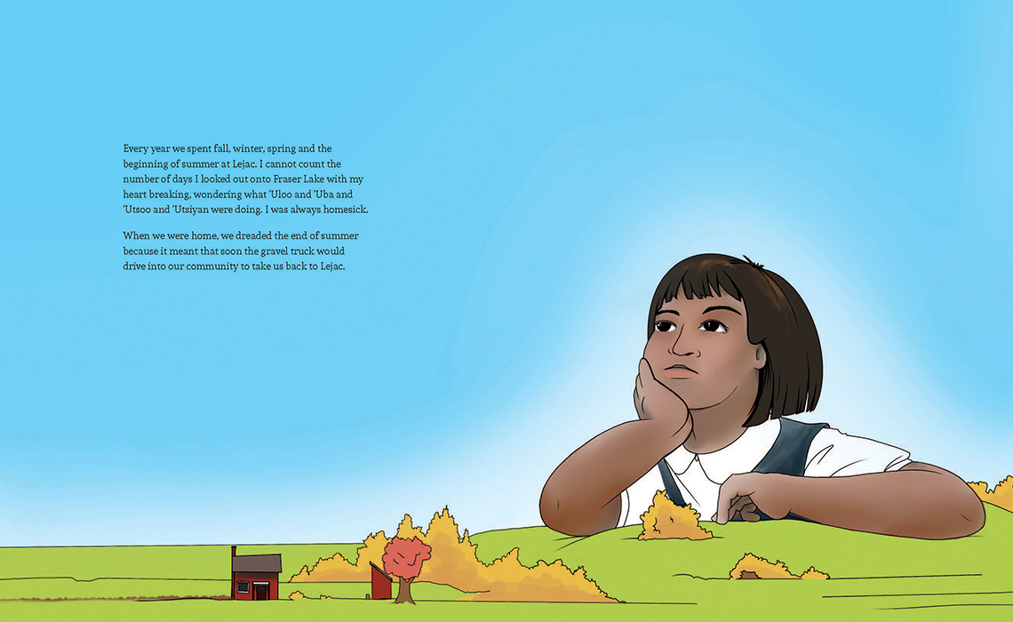 A girl is daydreaming of her family’s farm.